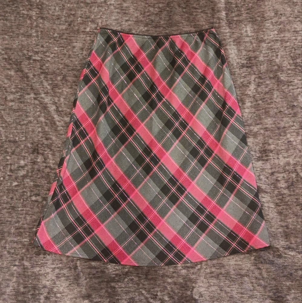 Plaid Pink and Black Women's Skirt